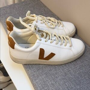 Veja White Sneakers with Tan Accents